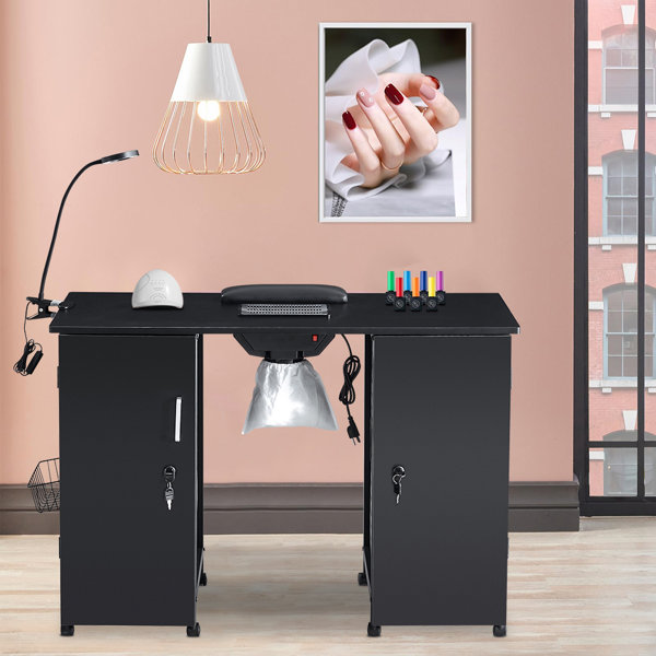iYofe Manicure Table Nail Desk with Electric Downdraft Vent, Beauty Spa
